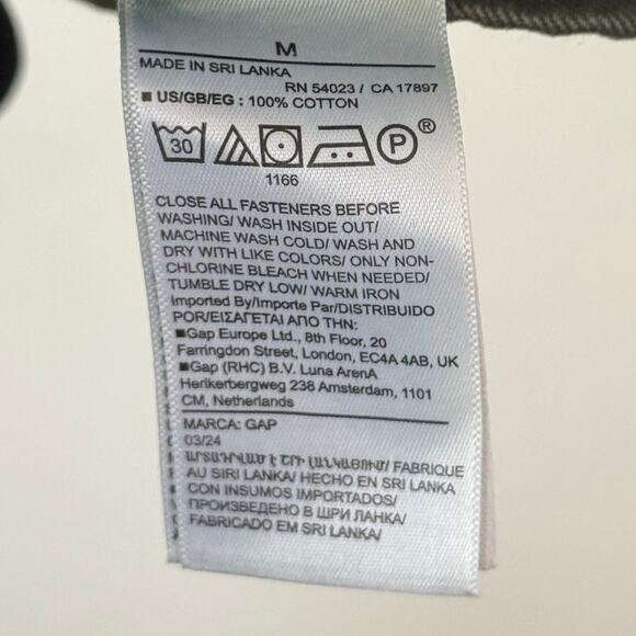 GAP 100% Cotton Denim Button Down Short Dress w/ Pockets Summer Green - Medium - Picture 4 of 4